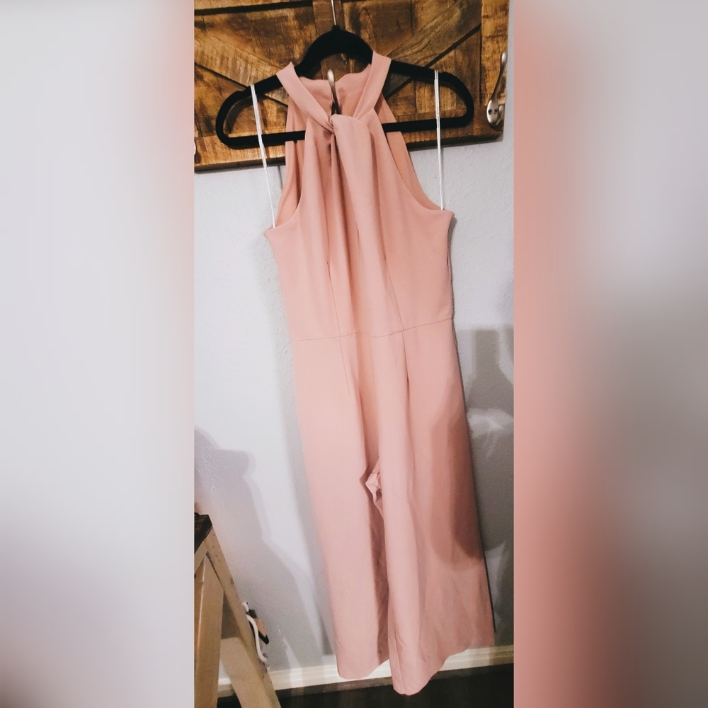 JuliaJordan Twist Neck Halter Jumpsuit